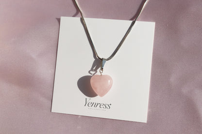 Rose Quartz Heart Necklace