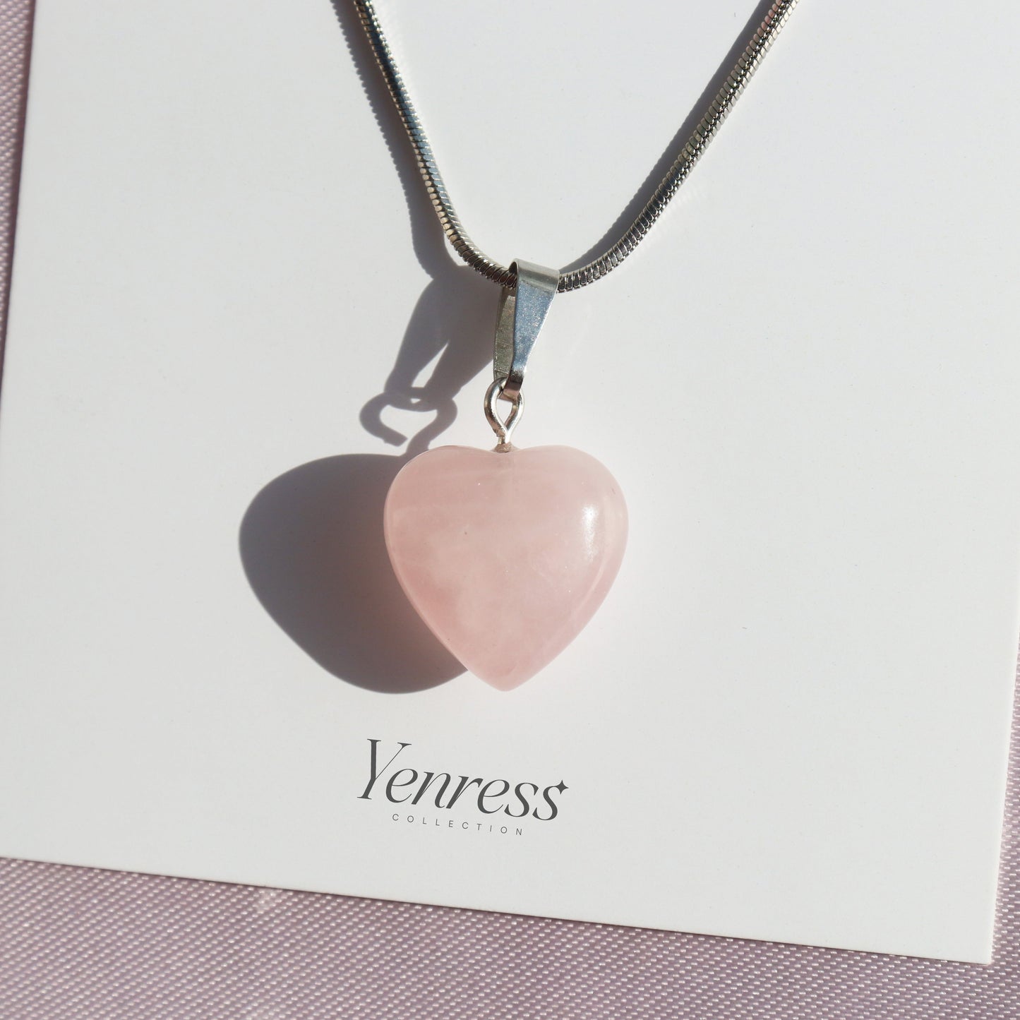 Rose Quartz Heart Necklace