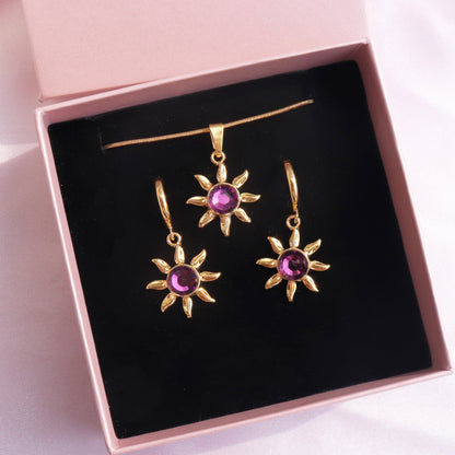 Rapunzel Sun Necklace and Earrings Set