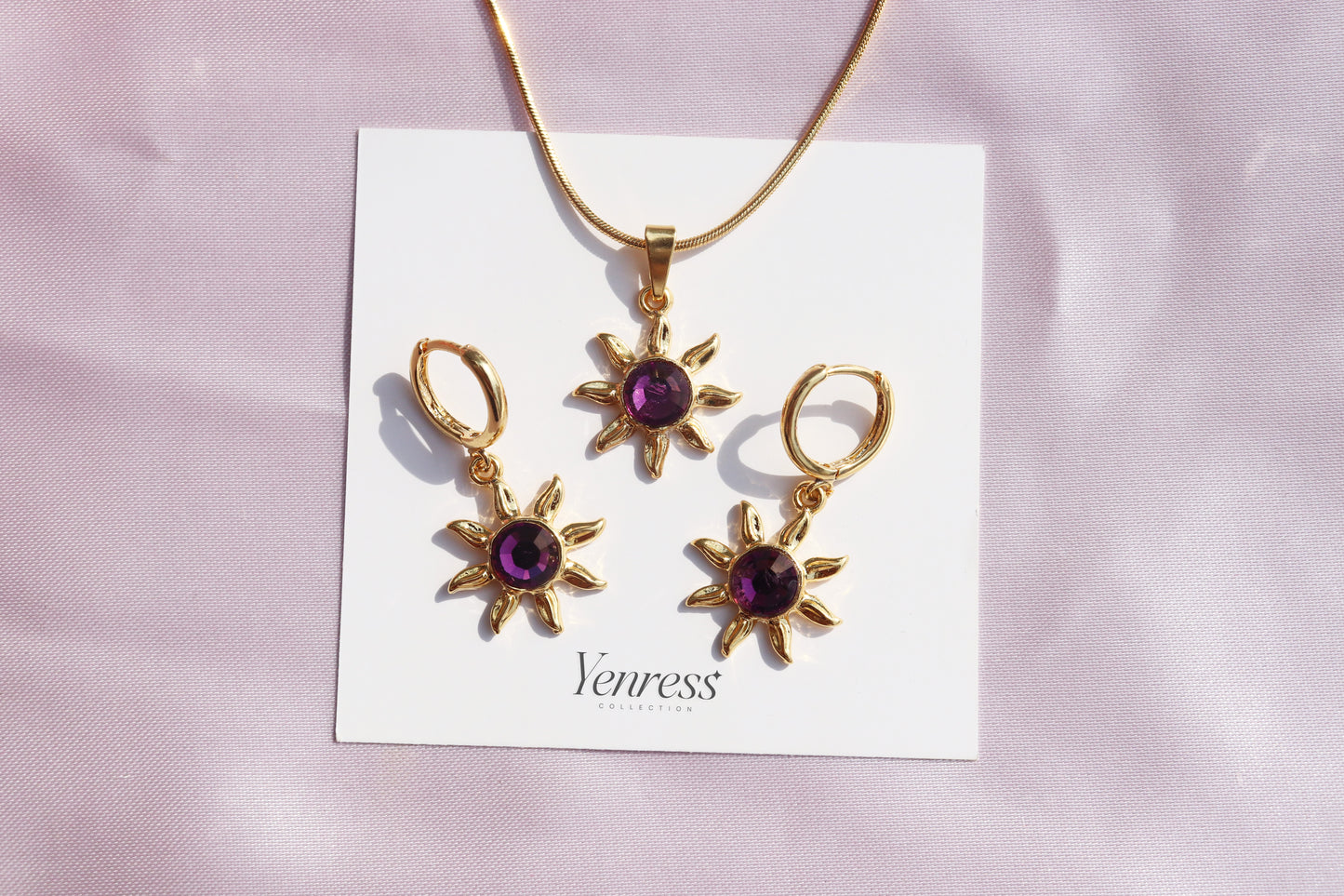 Rapunzel Sun Necklace and Earrings Set