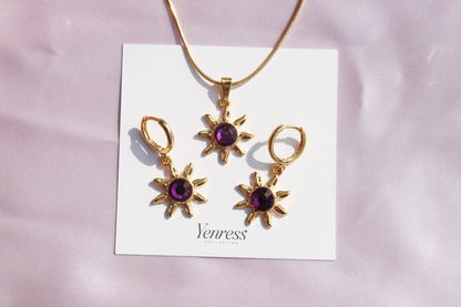 Rapunzel Sun Necklace and Earrings Set