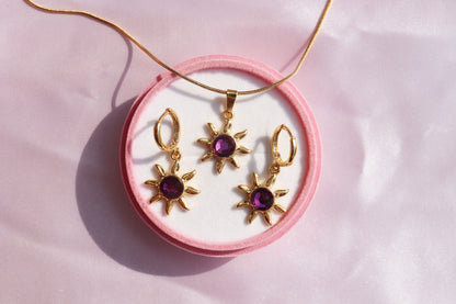 Rapunzel Sun Necklace and Earrings Set