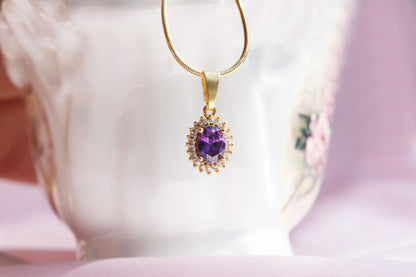 Rapunzel Necklace | Purple Zirconia Necklace