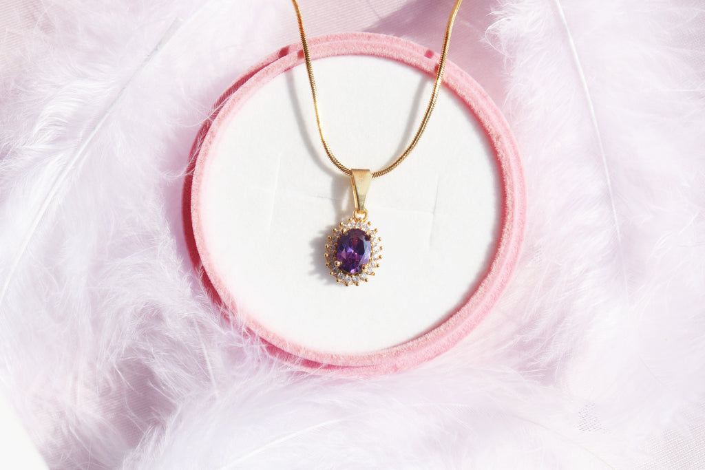Rapunzel Necklace | Purple Zirconia Necklace