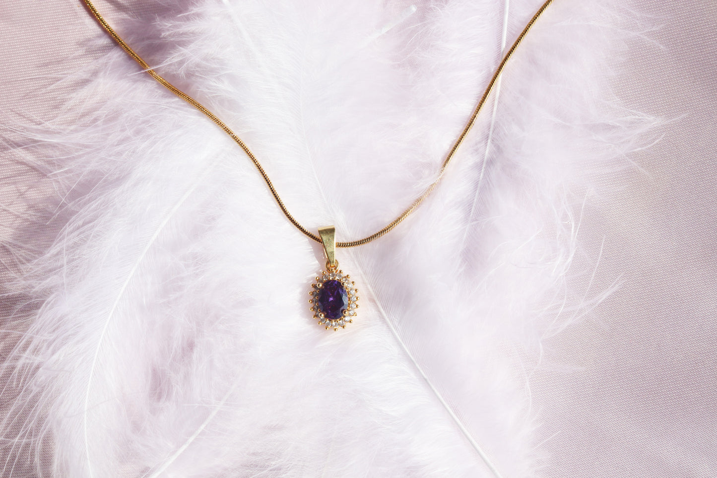 Rapunzel Necklace | Purple Zirconia Necklace