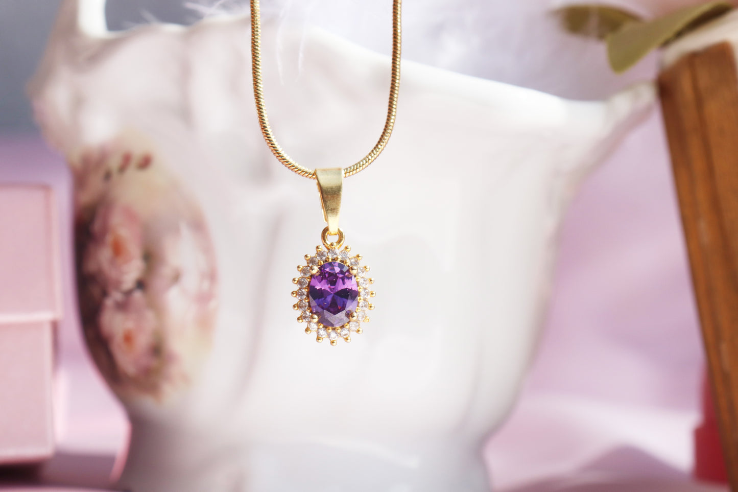 Rapunzel Necklace | Purple Zirconia Necklace