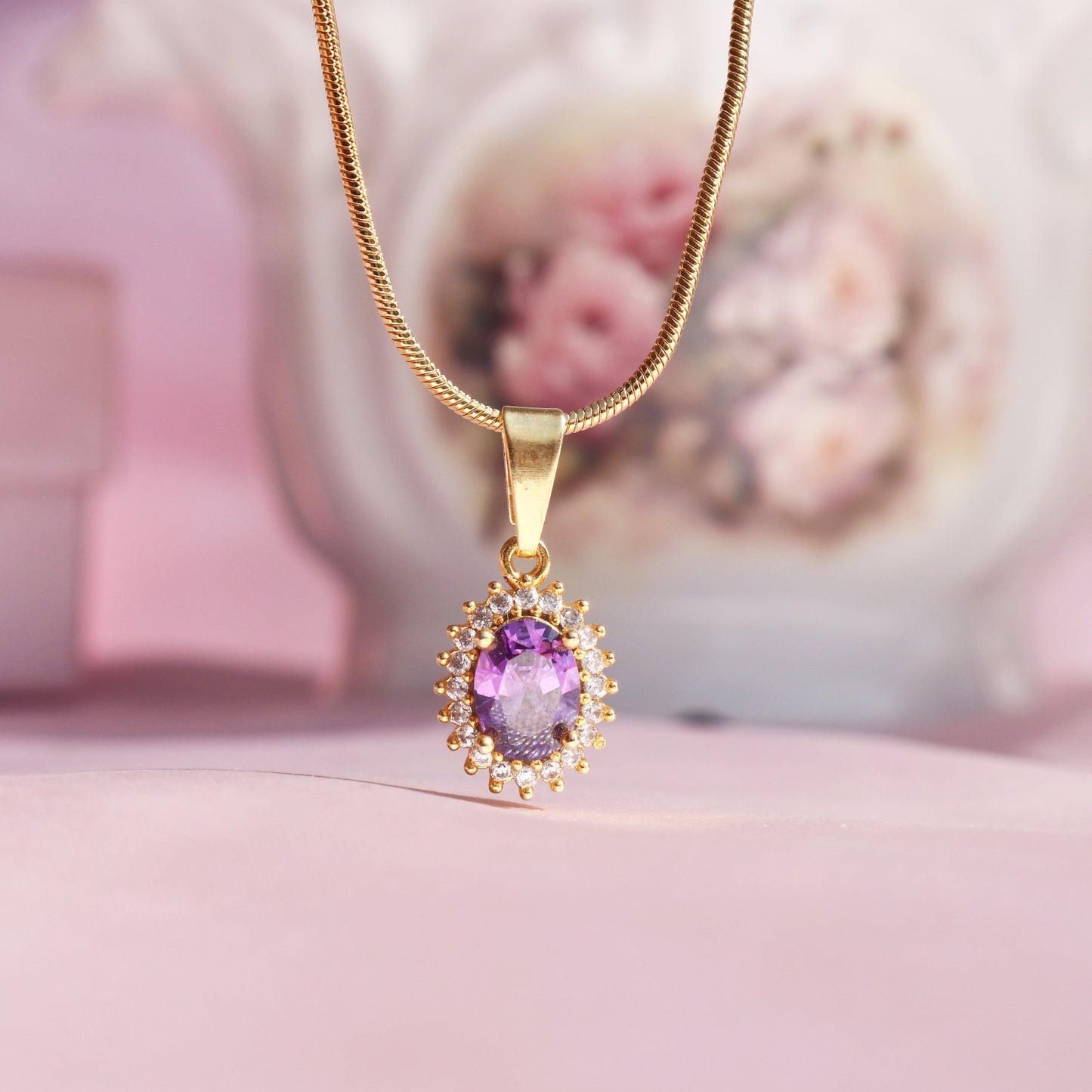 Rapunzel Necklace | Purple Zirconia Necklace