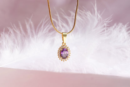 Rapunzel Necklace | Purple Zirconia Necklace