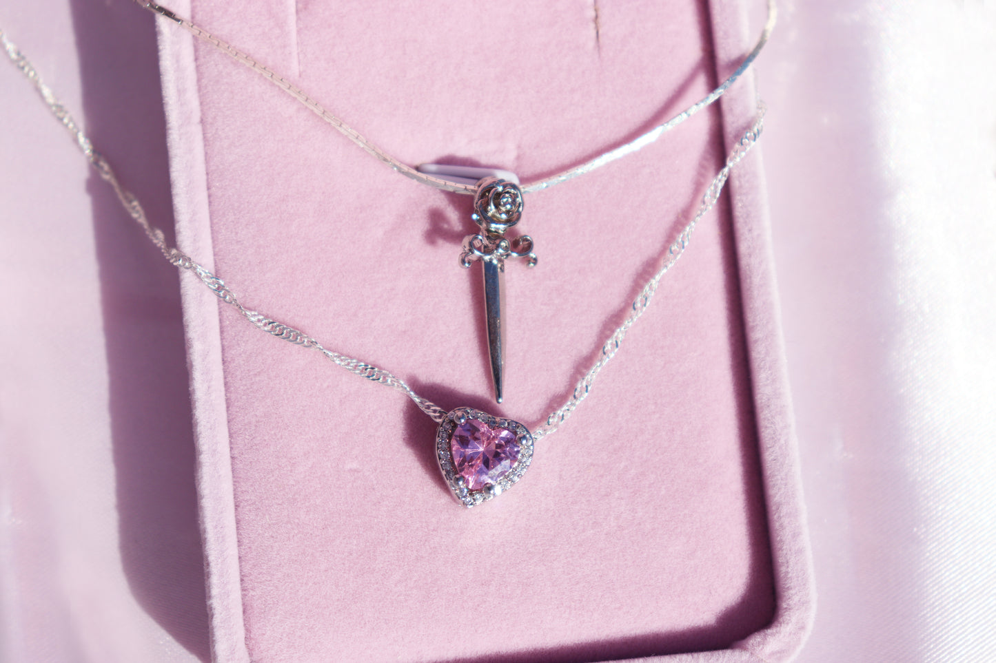 Heart and Sword Necklaces