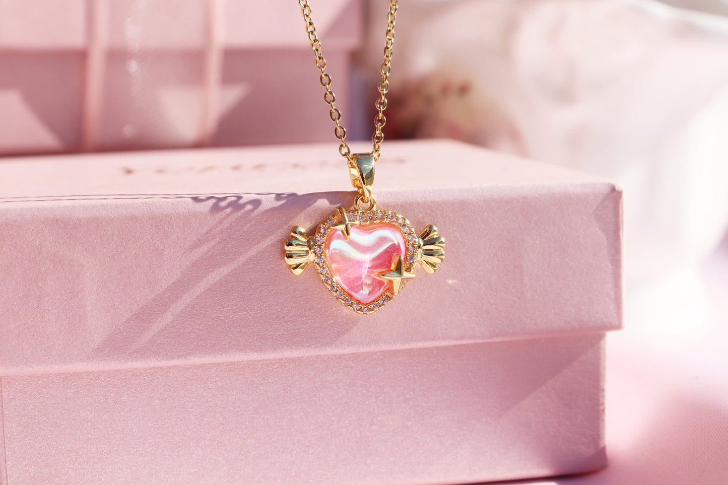 Pastel Pink Heart Necklace