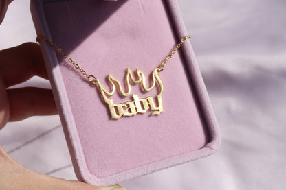 Baddie Necklaces | Baby & Queen Pendant