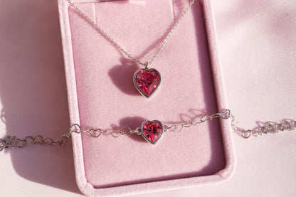 Pink Princess Necklace and Bracelet Set