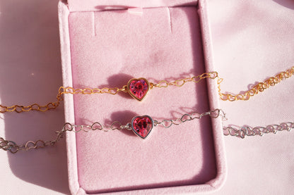 Pink Princess Necklace and Bracelet Set