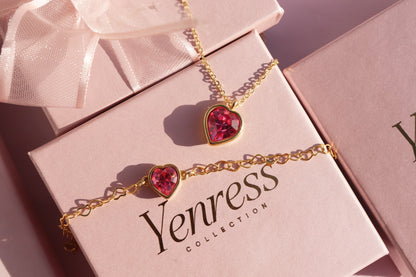 Pink Princess Necklace and Bracelet Set