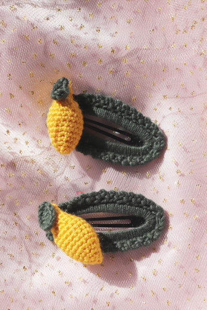 Crochet Lemon Hair Clips
