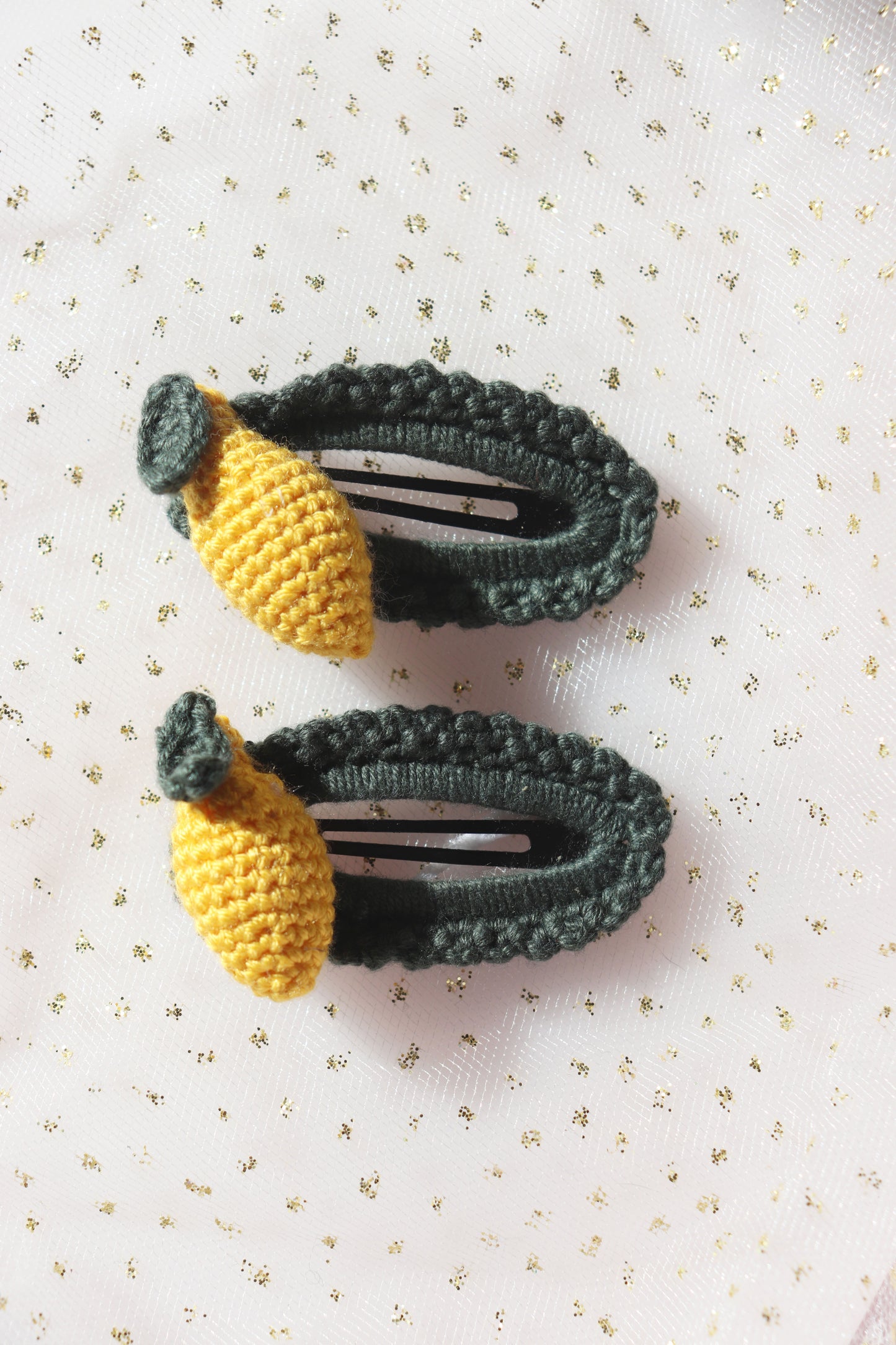 Crochet Lemon Hair Clips