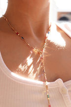 Colorful Rectangle Lariat Necklace