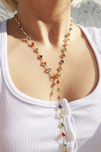 Colorful Heart Lariat Necklace