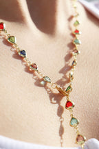 Colorful Heart Lariat Necklace
