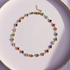 Rainbow Heart Choker Necklace