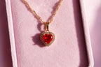 Red Heart Necklace and Ring Set