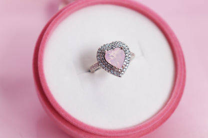 Ice Pink Heart Ring