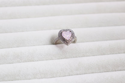 Ice Pink Heart Ring