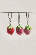 Crochet Strawberry Keychain