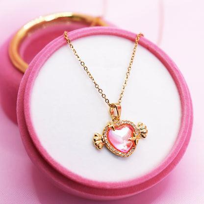 Pastel Pink Heart Necklace