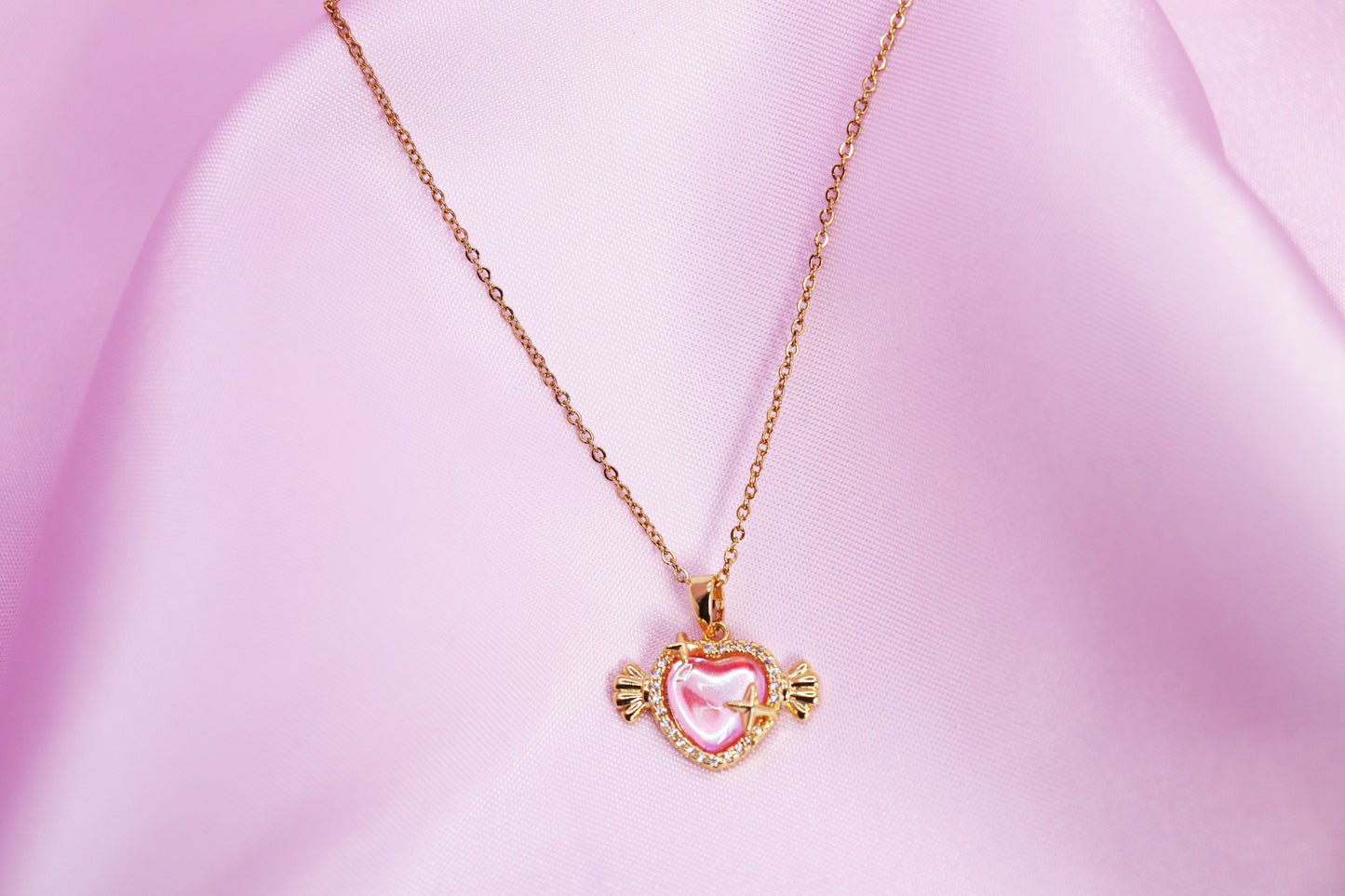 Pastel Pink Heart Necklace