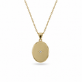 Starlight Oval Locket 925 Sterling Silver Necklace