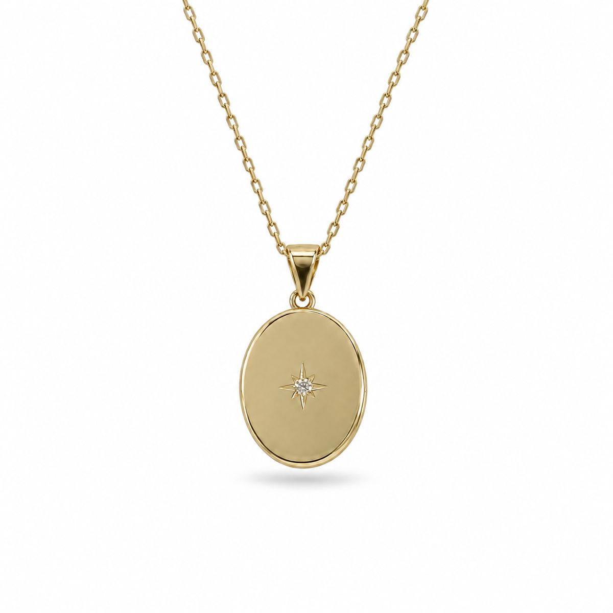 Starlight Oval Locket 925 Sterling Silver Necklace