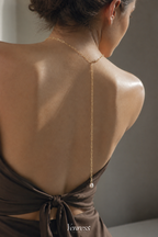 Pearl Back & Lariat Necklace – Steel Paperclip Chain