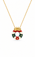Christmas Wreath 925 Sterling Silver Necklace