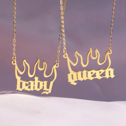 Baddie Necklaces | Baby & Queen Pendant