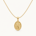 Oval Initial 925 Sterling Silver Necklace