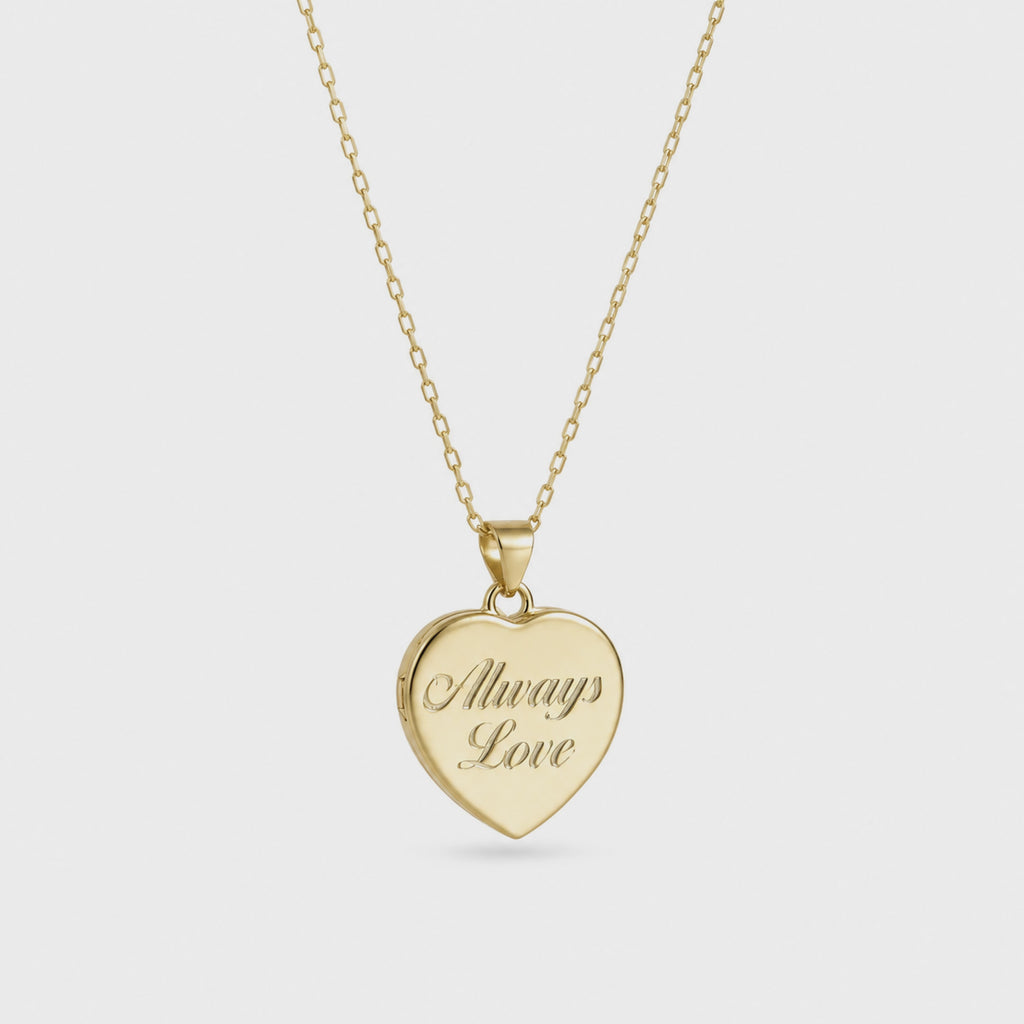 Always Love Heart Locket 925 Sterling Silver Necklace