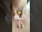 Pink Ribbon Heart Locket Necklace