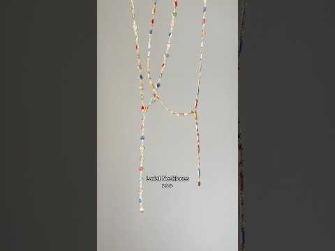 Colorful Rectangle Lariat Necklace