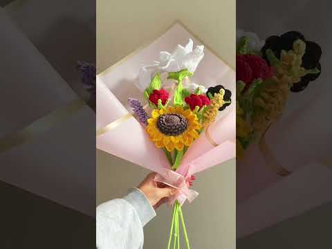 Gold Garden Crochet Flower Bouquet