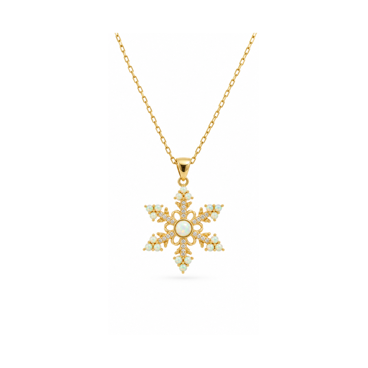 Snow Flake 925 Sterling Silver Necklace