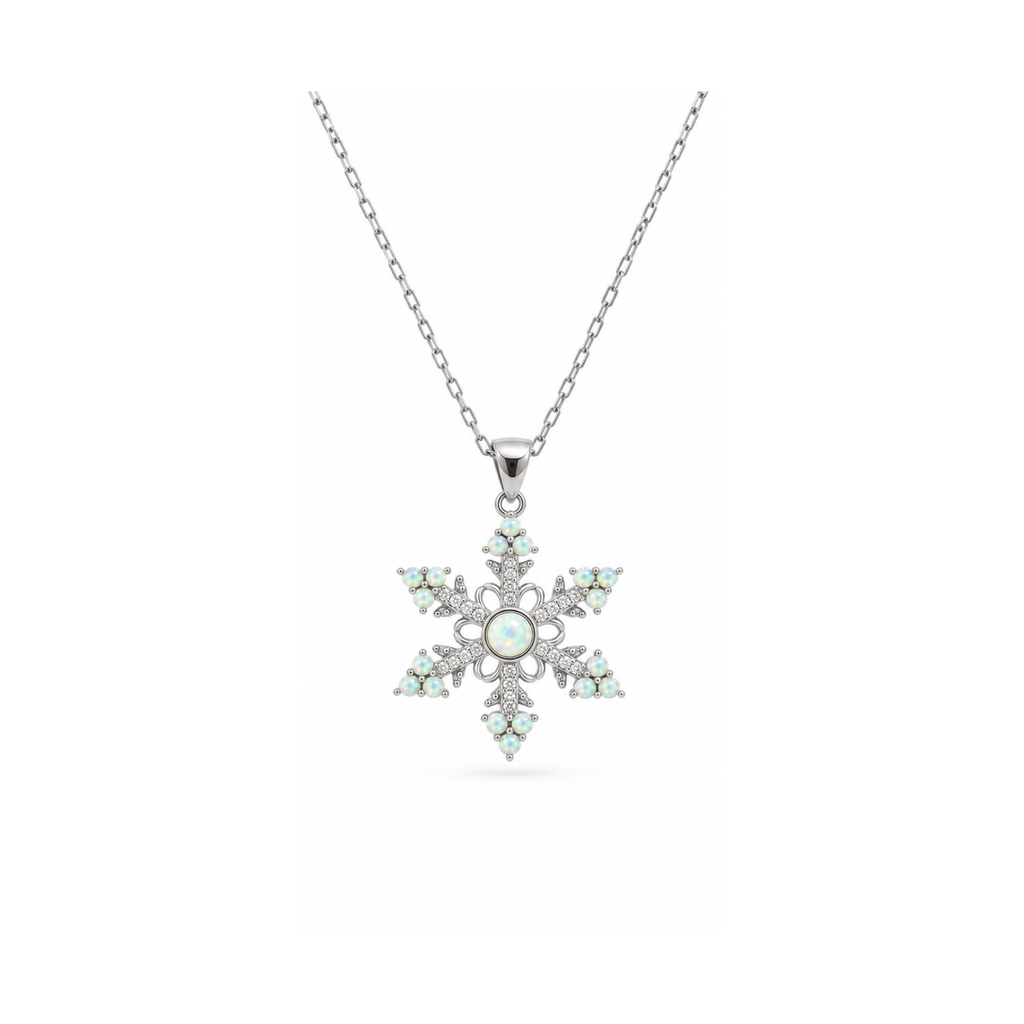 Snow Flake 925 Sterling Silver Necklace