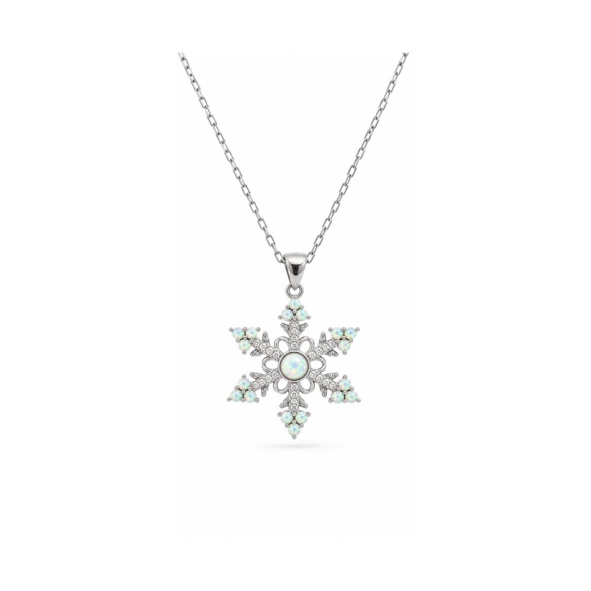 Snow Flake 925 Sterling Silver Necklace